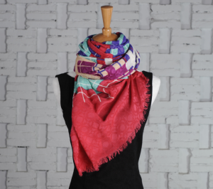 실크와 양모 스카프 스크린 인쇄 실크 모직 스카프