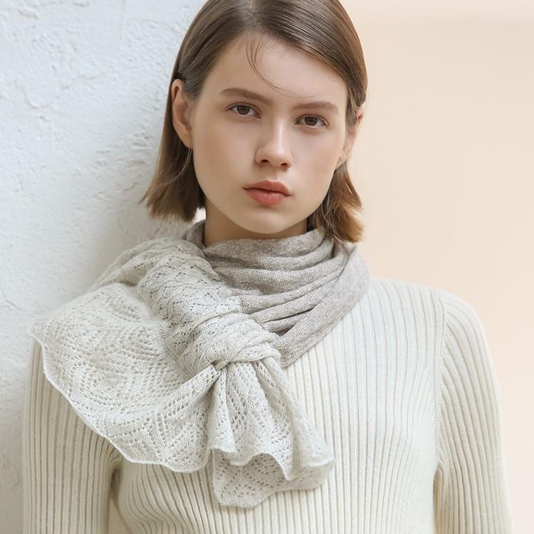 Organic Cashmere Knitted Scarf-2