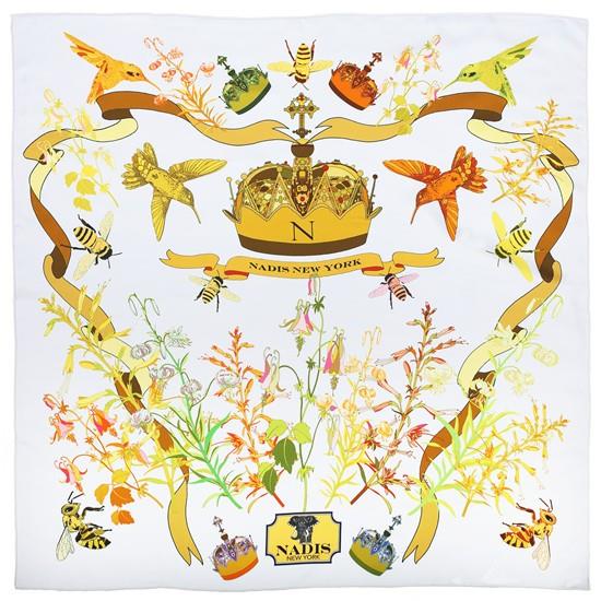 Floral Design Silk Scarf