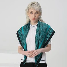 실크 조 젯 직물 온라인 녹색 실크 스카프