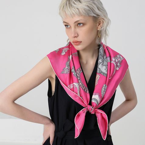 퓨 시아 실크 스카프